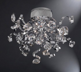 Kurlz Crystal Ceiling Lights Diyas Flush Crystal Fittings Kurlz Crystal Ceiling Lights Diyas Flush Crystal Fittings